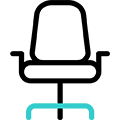 Symbol eines Bürosessels I Ausstattung