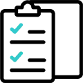 Symbol eines Clipboards mit einer Checkliste