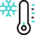 Symbol eines Thermostats mit Schneeflocke
