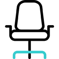 Symbol eines Bürosessels