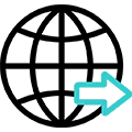 Symbol der Erde mit Pfeil